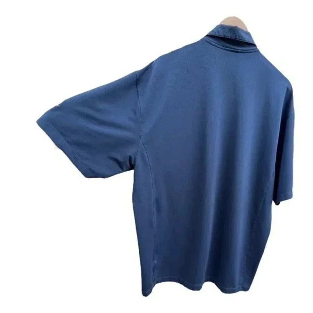Nike Golf DryFit Polo Shirt Mens‎ XL Blue Textured Short Sleeve​​